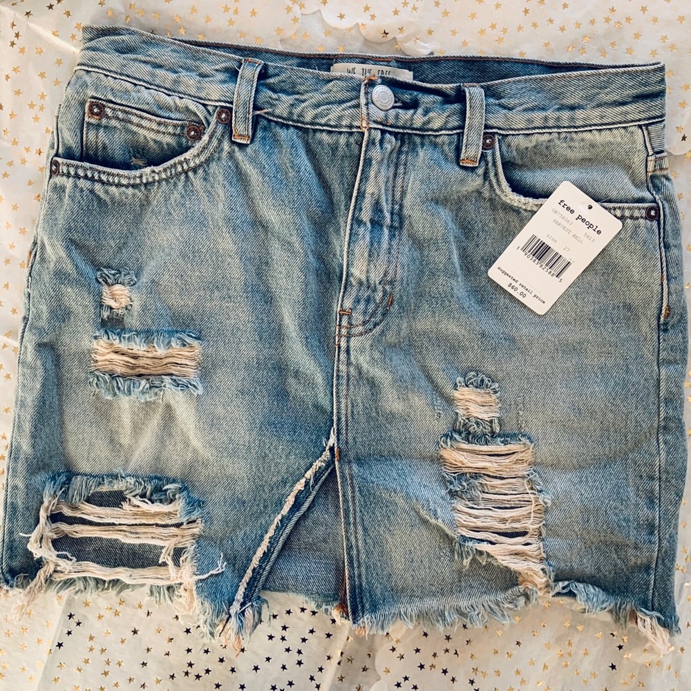 Free People Jean Skirt